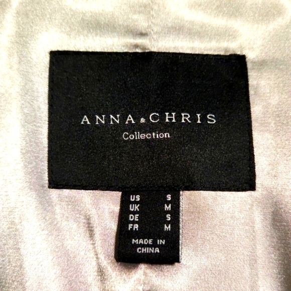 Anna & Chris Wool Blend Trench Pea Coat Chambray Blue Size Small - Picture 6 of 11